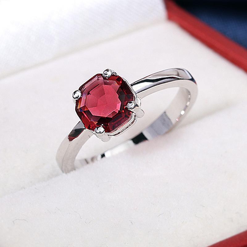 New Four Prong Square Garnet Red Ring Stamp Fashion Jewelry Wedding Engagement Gift For Women 7
New Four Prong Square Garnet Red Ring Stamp Fashion Jewelry Wedding Engagement Gift For Women 7