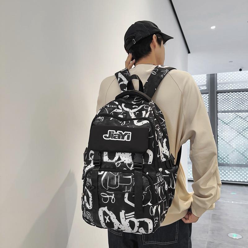 New large-capacity junior high school bag, high-quality student backpack for middle school students, high school graffiti college backpack чорний
New large-capacity junior high school bag, high-quality student backpack for middle school students, high school graffiti college backpack чорний