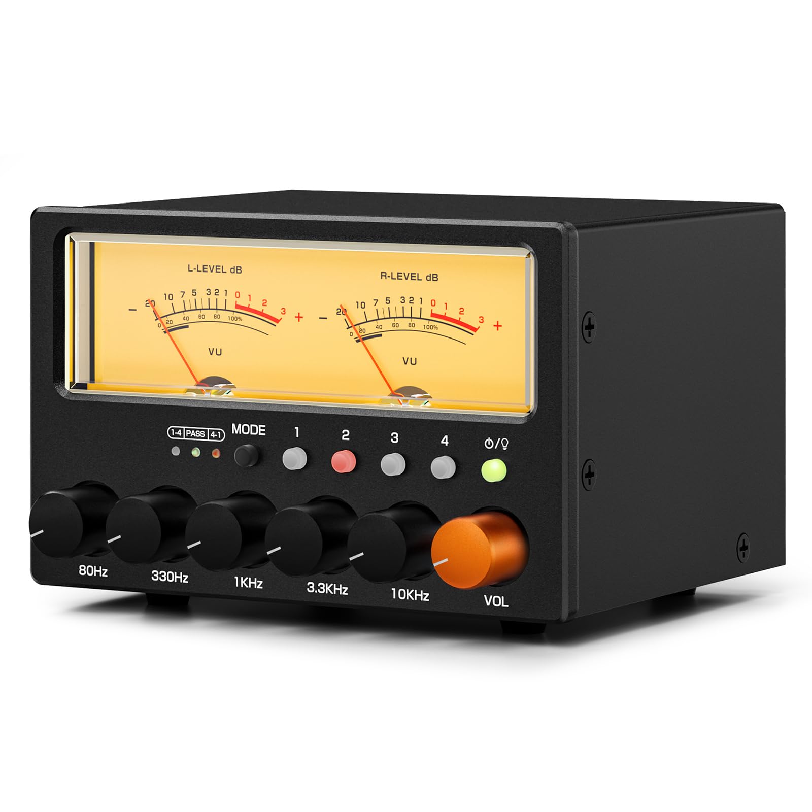 Nobsound D5 Аудіоселектор Навушники VU 2 Перемикач Розподільник Петля Заземлення для Аудіосистем 4-канальний Підсилювач 5-смуговий Еквалайзер, Вимірювач та Режими, чорний
Nobsound D5 Аудіоселектор Навушники VU 2 Перемикач Розподільник Петля Заземлення для Аудіосистем 4-канальний Підсилювач 5-смуговий Еквалайзер, Вимірювач та Режими, чорний