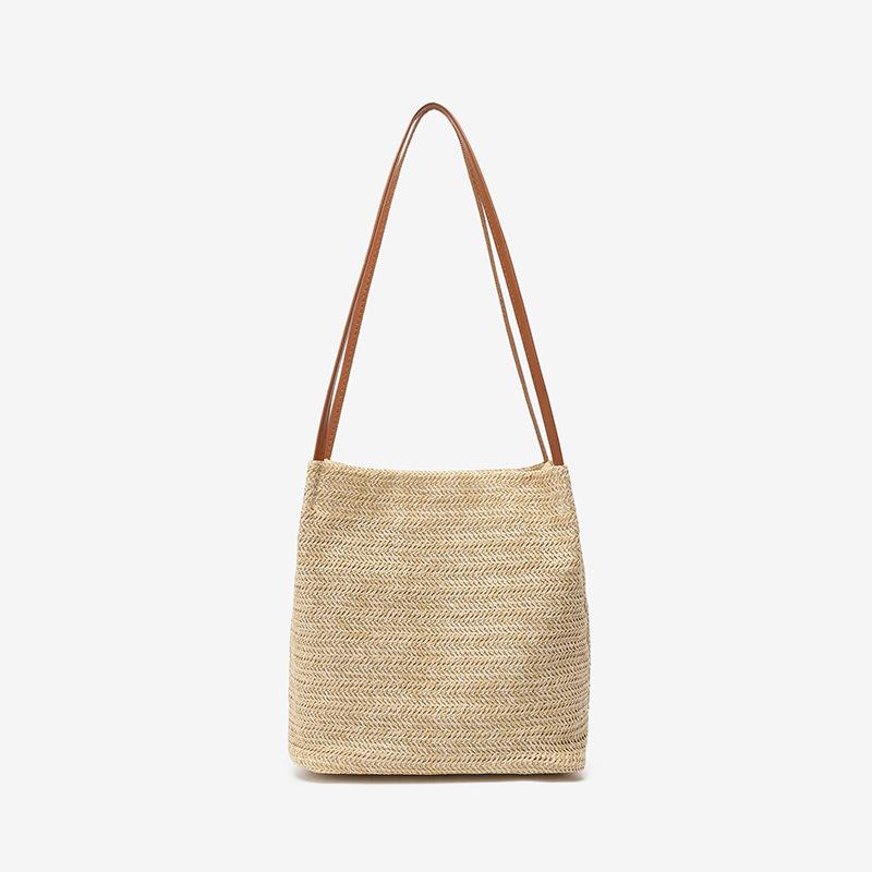 Straw bag women s new fashion portable beach bag simple woven shoulder bucket bag коричневый
Straw bag women s new fashion portable beach bag simple woven shoulder bucket bag коричневый