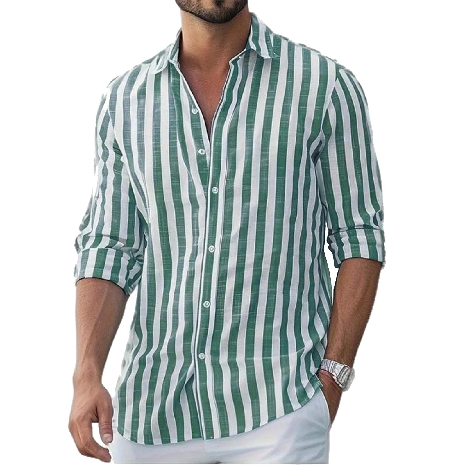 Men s Casual And Trendy Striped Shirt, Long-sleeved Top, Men s Lapel Button Cotton Shirt S
Men s Casual And Trendy Striped Shirt, Long-sleeved Top, Men s Lapel Button Cotton Shirt S