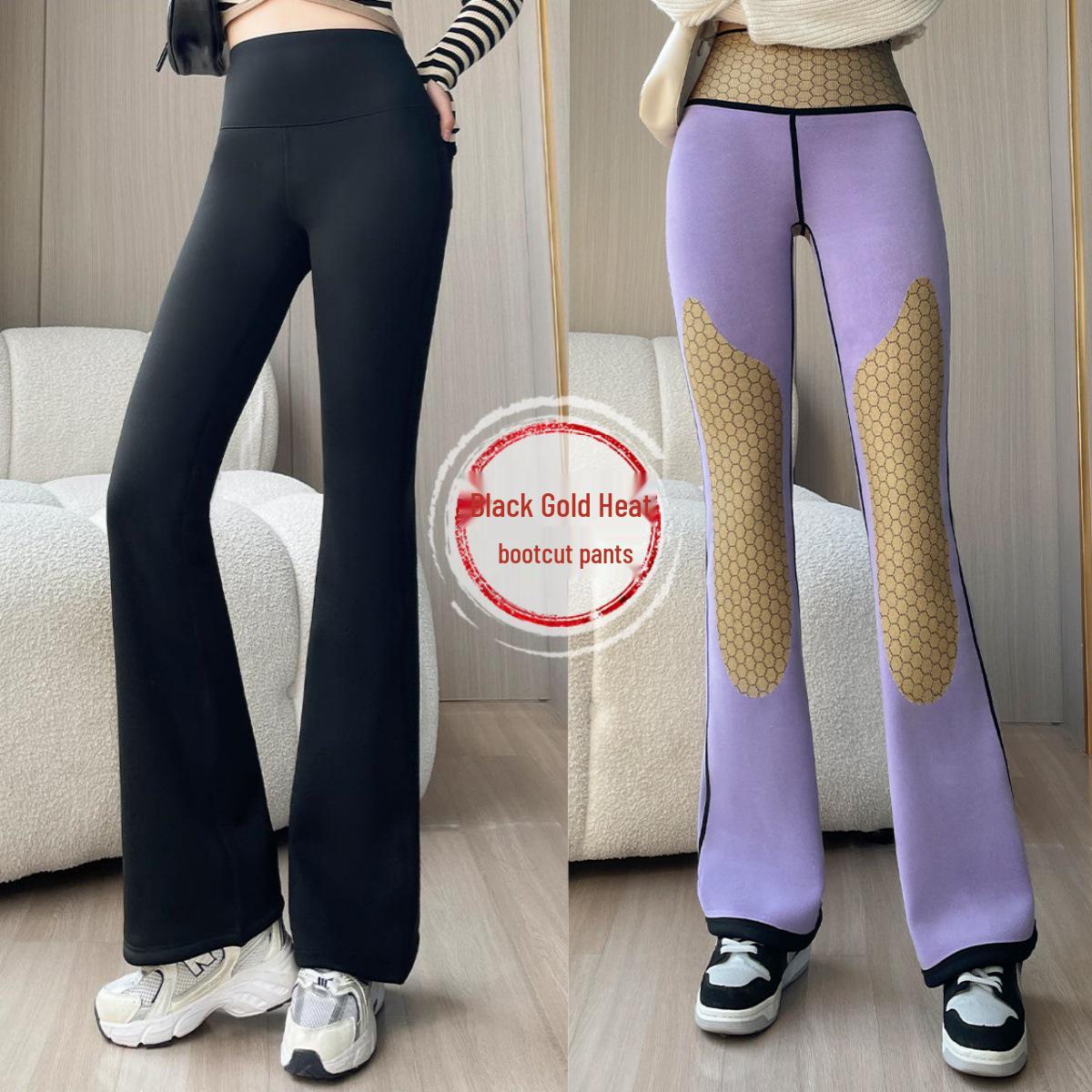 Black & Gold High-Waist Thickened Flared Shark Pants for Women - Winter Slimming & High Elasticity, 600g. M
Black & Gold High-Waist Thickened Flared Shark Pants for Women - Winter Slimming & High Elasticity, 600g. M