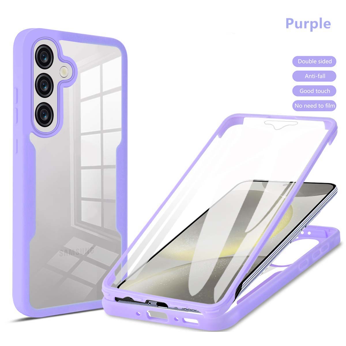 For Samsung Galaxy A57 A56 A55 A37 A36 A35 A26 A25 A17 A16 A15 A07 A06 A05 A05S Anti Fall 360Fully Wrapped Transparent PhoneCase Galaxy A37 фіолетовий
For Samsung Galaxy A57 A56 A55 A37 A36 A35 A26 A25 A17 A16 A15 A07 A06 A05 A05S Anti Fall 360Fully Wrapped Transparent PhoneCase Galaxy A37 фіолетовий