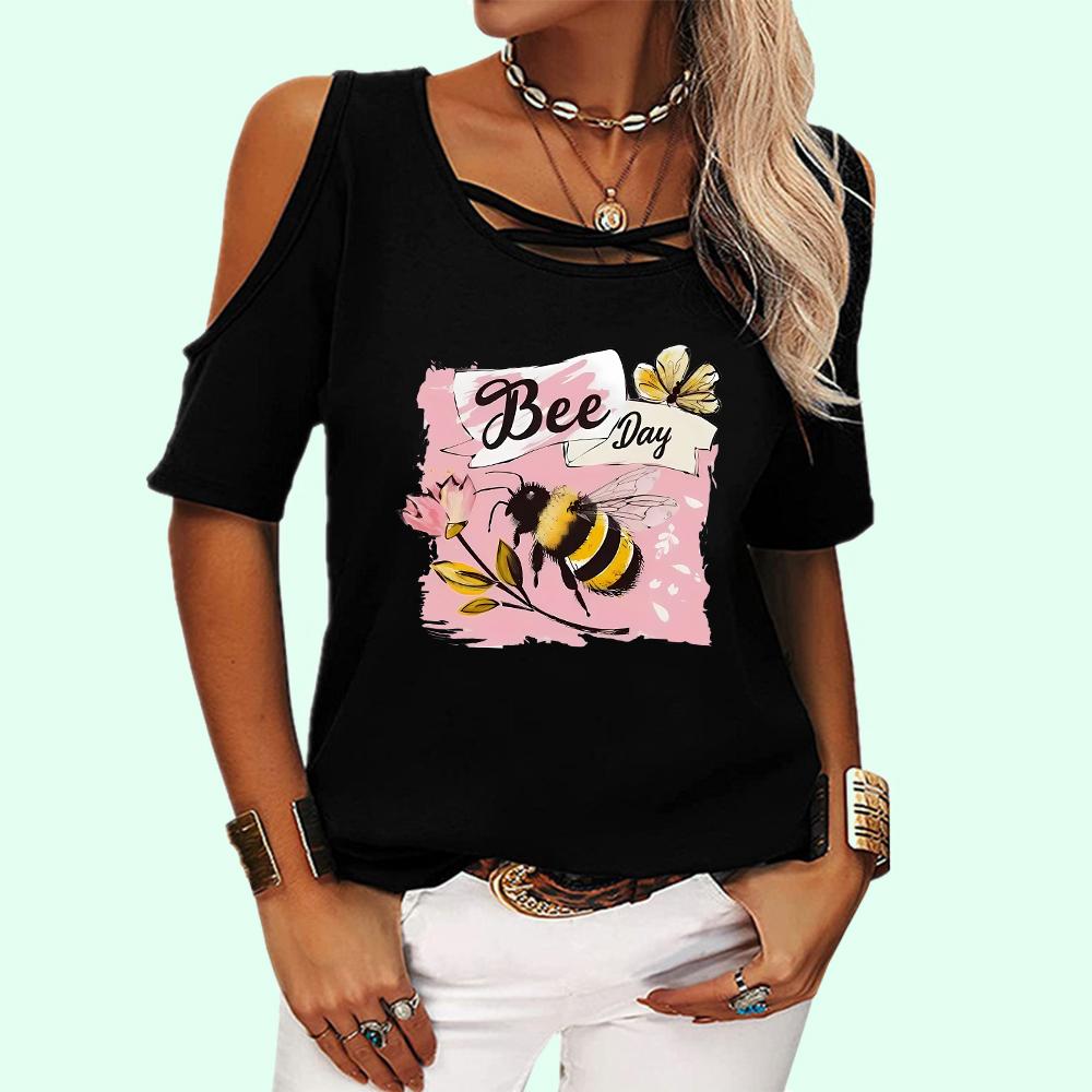 Женская модная футболка с круглым воротником, летняя футболка с открытыми плечами и коротким рукавом, женская повседневная футболка с принтом 5Xl чёрный
Женская модная футболка с круглым воротником, летняя футболка с открытыми плечами и коротким рукавом, женская повседневная футболка с принтом 5Xl чёрный