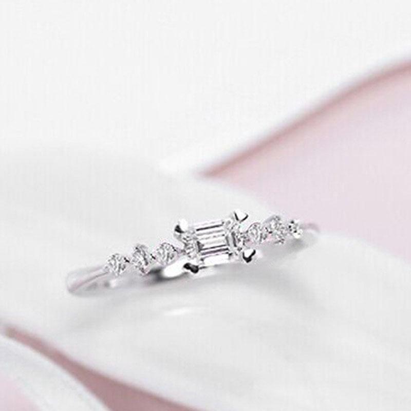 Plated Natural Silver Gemstones Square White Sapphire Wedding Birthstone Ring 7
Plated Natural Silver Gemstones Square White Sapphire Wedding Birthstone Ring 7