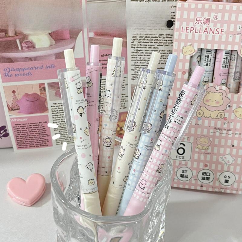 6pcs/set Sweet Cartoon Bear Gel Pen for Kids Girl Cute Fashion 0.5mm Black Ink Writing Pen Back To School Student Supplies
6pcs/set Sweet Cartoon Bear Gel Pen for Kids Girl Cute Fashion 0.5mm Black Ink Writing Pen Back To School Student Supplies