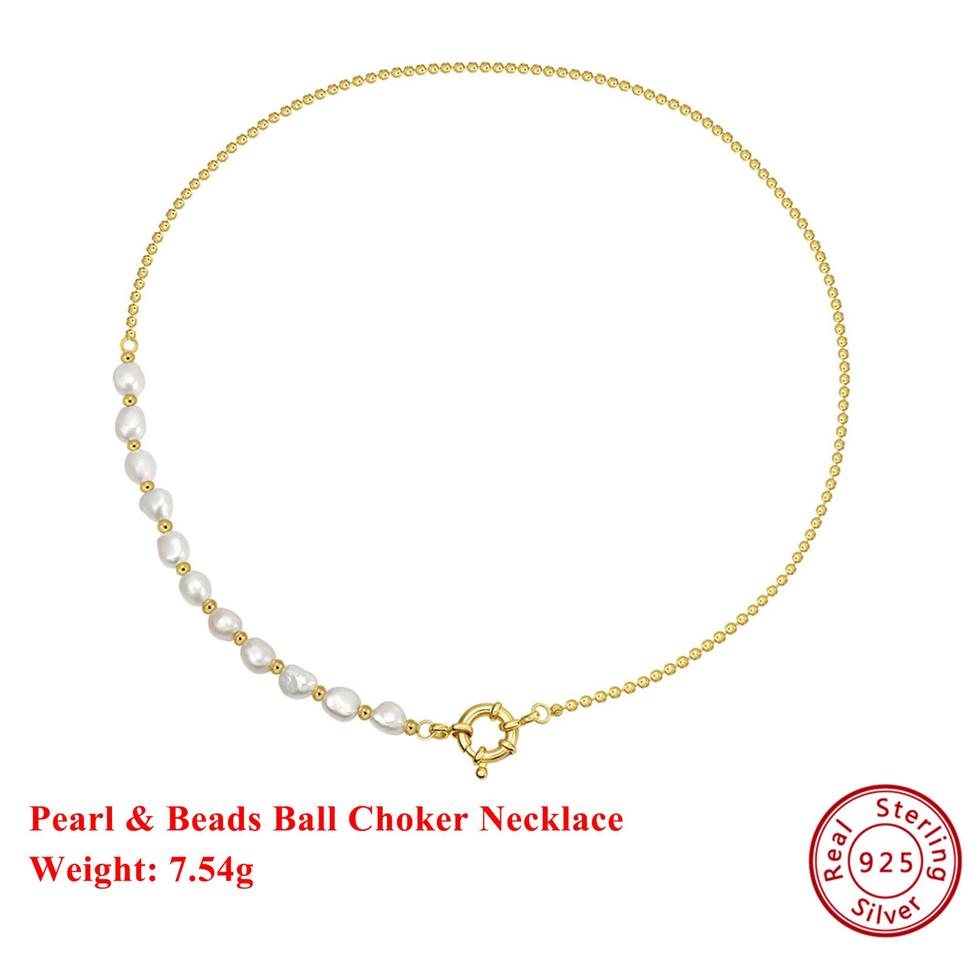 EFFIE QUEEN 100% S925 Silver 14k Gold Oval Pearl Beads Choker Necklace Fashionable Jewelry for Women Banquet Party Gift GPN93
EFFIE QUEEN 100% S925 Silver 14k Gold Oval Pearl Beads Choker Necklace Fashionable Jewelry for Women Banquet Party Gift GPN93