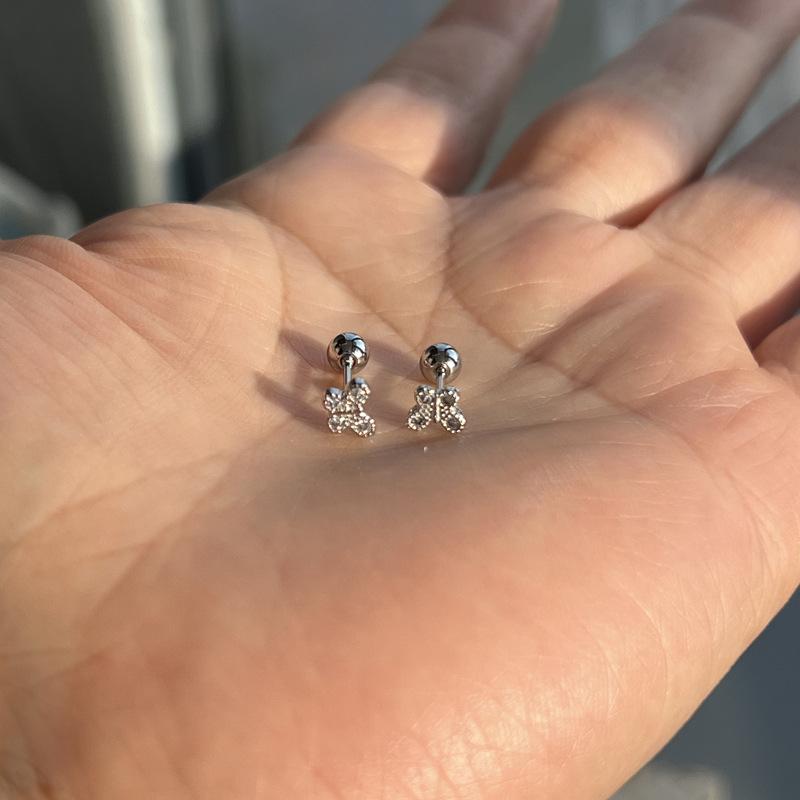 Moonlight Butterfly Zirconia Stud Earrings - Titanium Steel, Simple, Small, Versatile, Safe for Ear Care and Sleep, Women s Cochlea Cartilage Studs.
Moonlight Butterfly Zirconia Stud Earrings - Titanium Steel, Simple, Small, Versatile, Safe for Ear Care and Sleep, Women s Cochlea Cartilage Studs.
