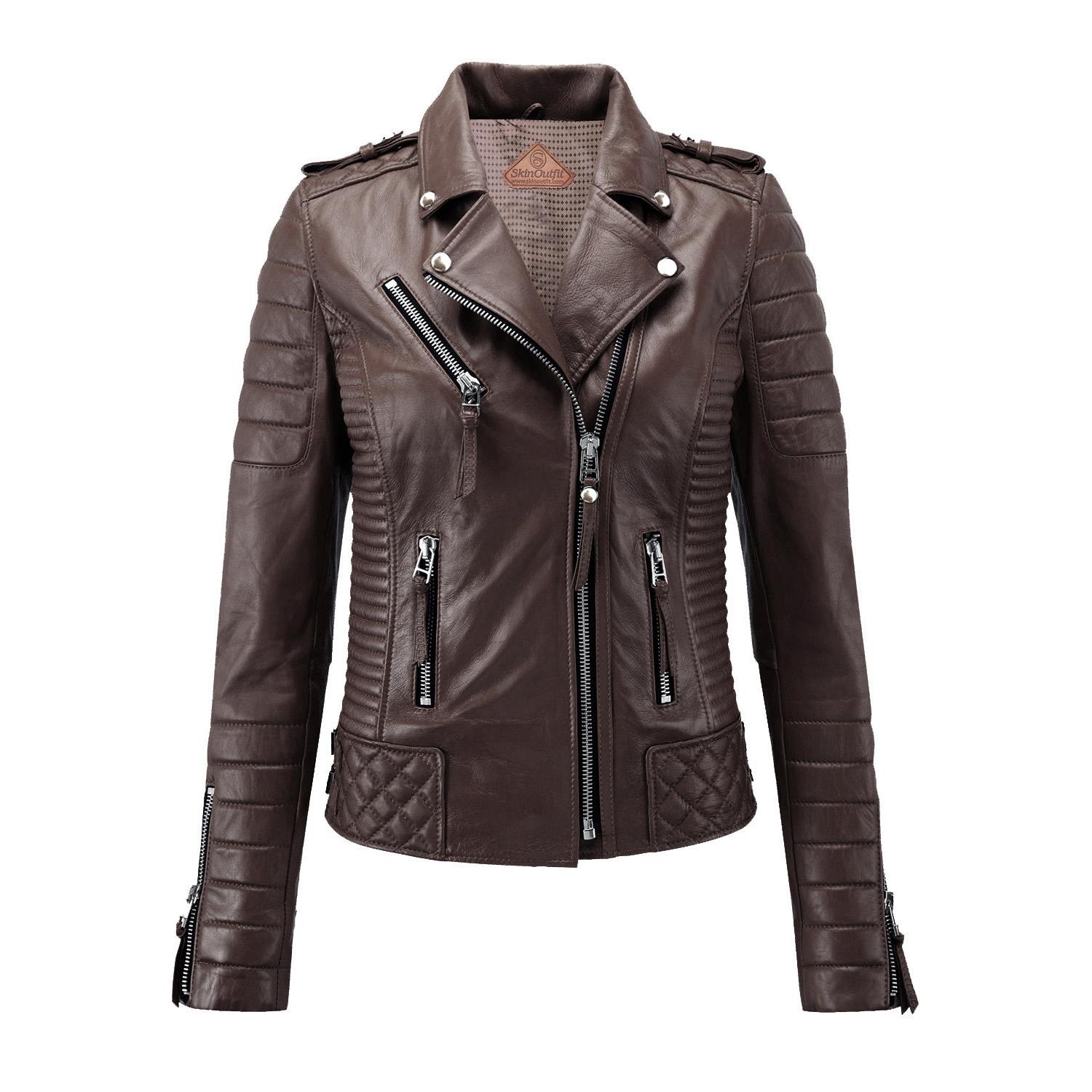 SKINOUTFIT Women s Motorcycle Leather Jacket Genuine Brown Lambskin Cafe Racer Biker Outerwear XS коричневий
SKINOUTFIT Women s Motorcycle Leather Jacket Genuine Brown Lambskin Cafe Racer Biker Outerwear XS коричневий