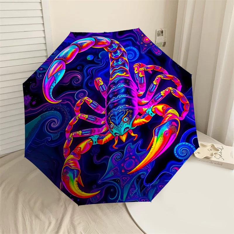 1pc Psychedelic Scorpion Automatic Open/Close Umbrella with Windproof, 8-Rib Sturdy Canopy, Durable Ribs, Fashionable Design1137A
1pc Psychedelic Scorpion Automatic Open/Close Umbrella with Windproof, 8-Rib Sturdy Canopy, Durable Ribs, Fashionable Design1137A