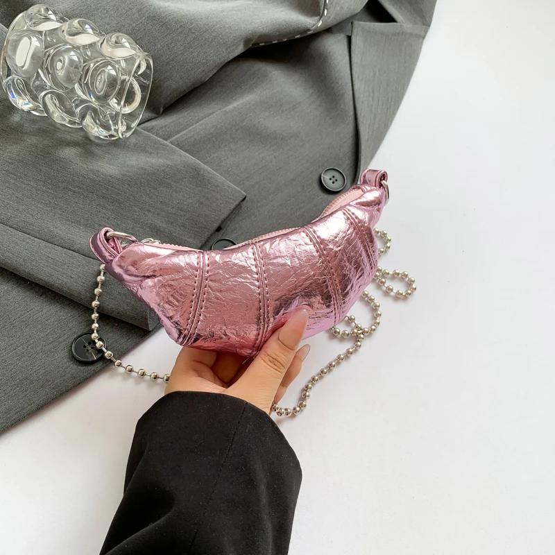 Мини-сумка-пучок через плечо для женщин, маленькая сумка через плечо, мини-сумка в стиле помады, корейская сумка, милая, в форме бычьего рога, летняя мода