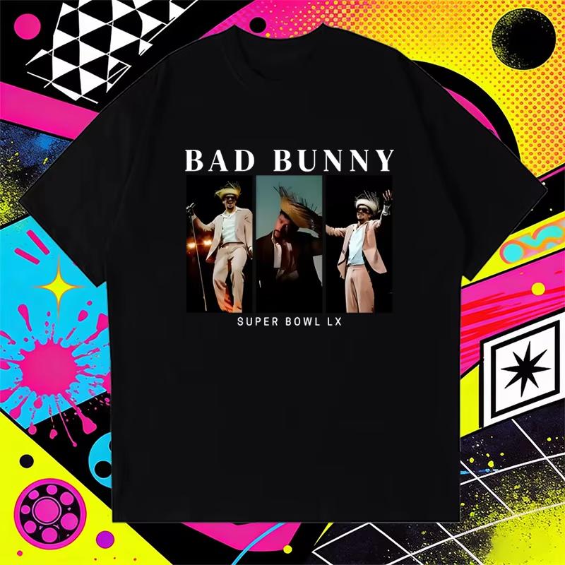 Rapper Bad Bunny Super 2026 Springsummer Graphics Print T Shirt UNISEX Women Harajuku Vintage Streetwear Unisex Pure Cotton Tops 2XL
Rapper Bad Bunny Super 2026 Springsummer Graphics Print T Shirt UNISEX Women Harajuku Vintage Streetwear Unisex Pure Cotton Tops 2XL
