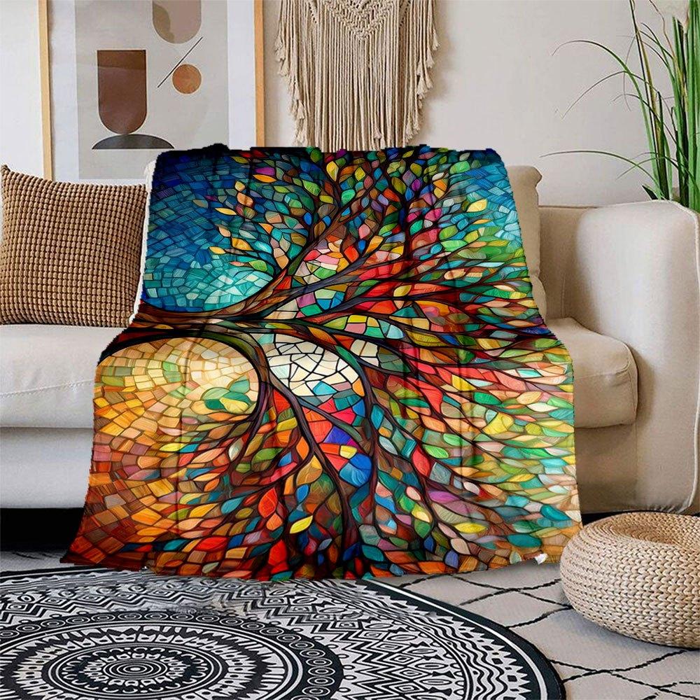 Colorful Stained Glass Tree Wall Art Print Blanket Flannel Throw Blanket for Sofa, Bed, Travel, Camping, Office, Couch, Chair, And Bed Gift 150x180cm
Colorful Stained Glass Tree Wall Art Print Blanket Flannel Throw Blanket for Sofa, Bed, Travel, Camping, Office, Couch, Chair, And Bed Gift 150x180cm