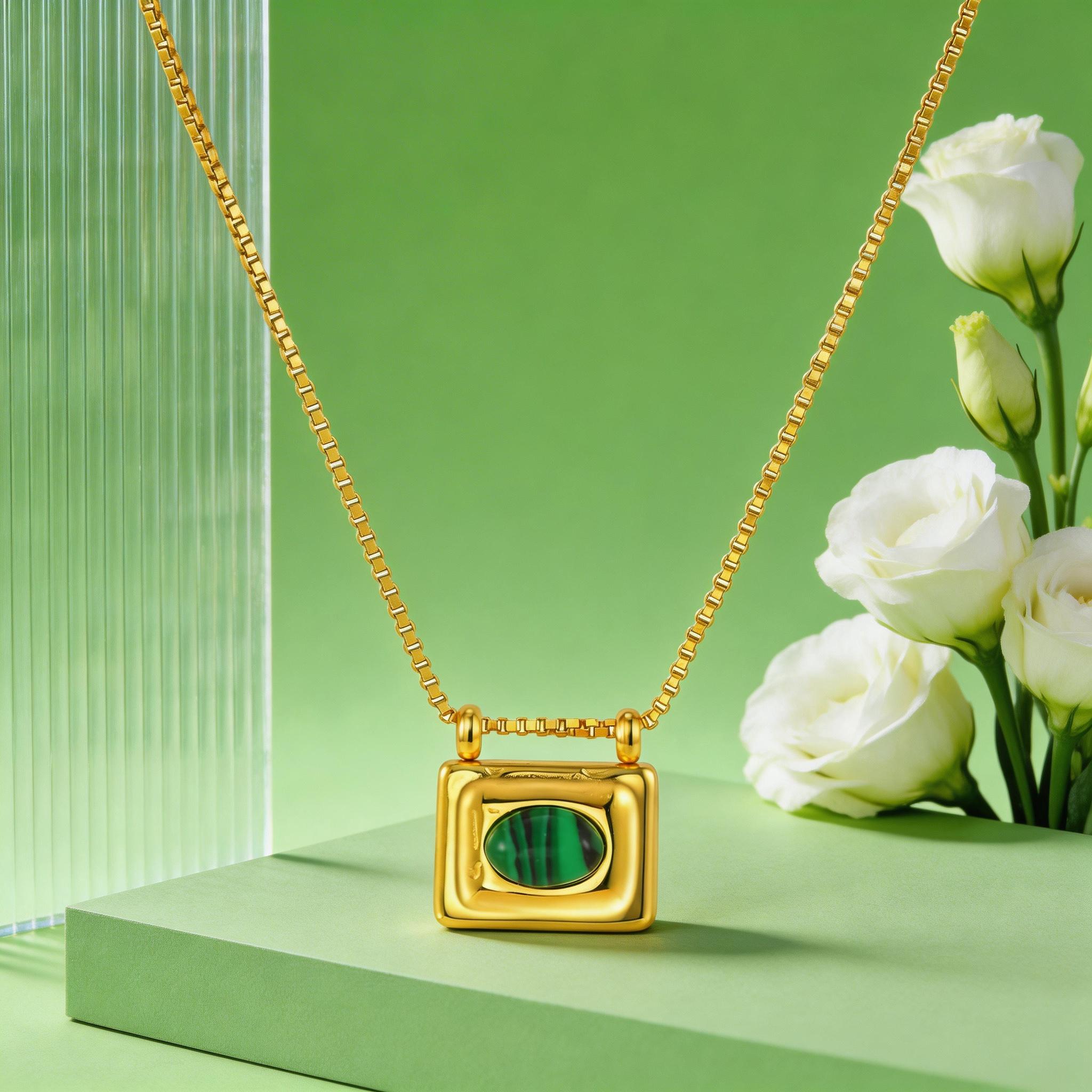 Rectangular Natural Stone Pendant Necklace for Women Stainless Steel Natural Opal Texture Necklaces Gold Plated Jewelry Gift
Rectangular Natural Stone Pendant Necklace for Women Stainless Steel Natural Opal Texture Necklaces Gold Plated Jewelry Gift