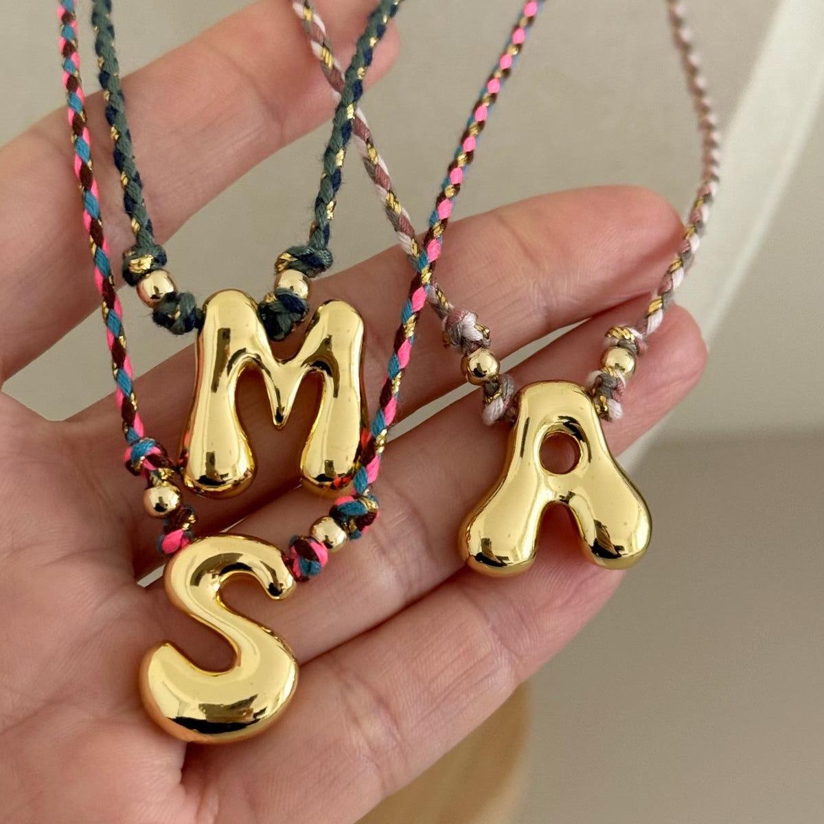 Colorful Cubic Zirconia Chunky Bubble Letter Pendant Necklace for Women Fashion Pink Rope Chain Gold Plated Jewelry Gift A
Colorful Cubic Zirconia Chunky Bubble Letter Pendant Necklace for Women Fashion Pink Rope Chain Gold Plated Jewelry Gift A