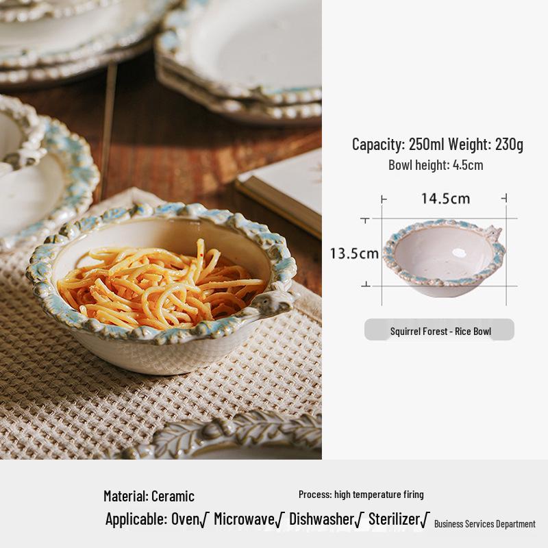 Креативний ретро французький керамічний набір тарілок: Салат, Десерт, Паста, Стейк та Рисова миска Each
Креативний ретро французький керамічний набір тарілок: Салат, Десерт, Паста, Стейк та Рисова миска Each