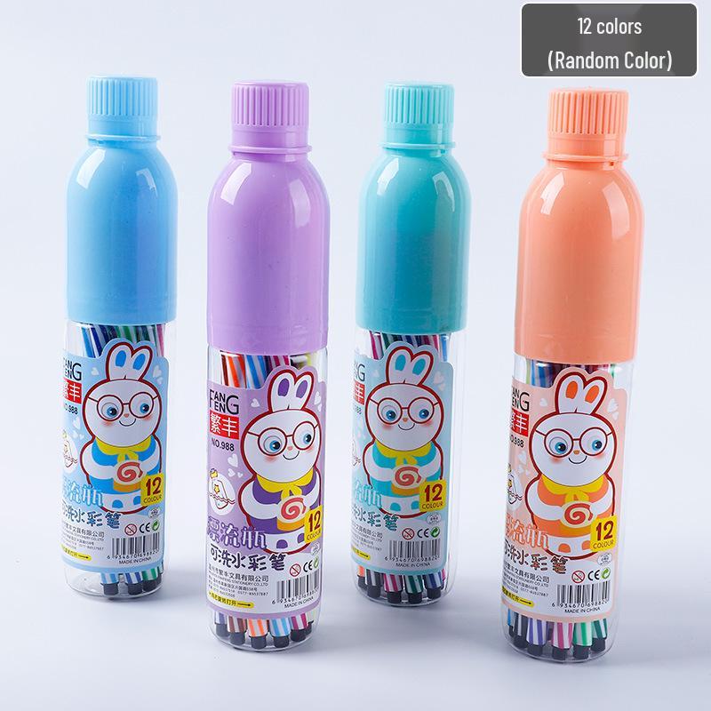 12-Color Washable Watercolor Pens for Kids Doodling in 18, 24, or 36 Colors with Bucket Packaging
12-Color Washable Watercolor Pens for Kids Doodling in 18, 24, or 36 Colors with Bucket Packaging