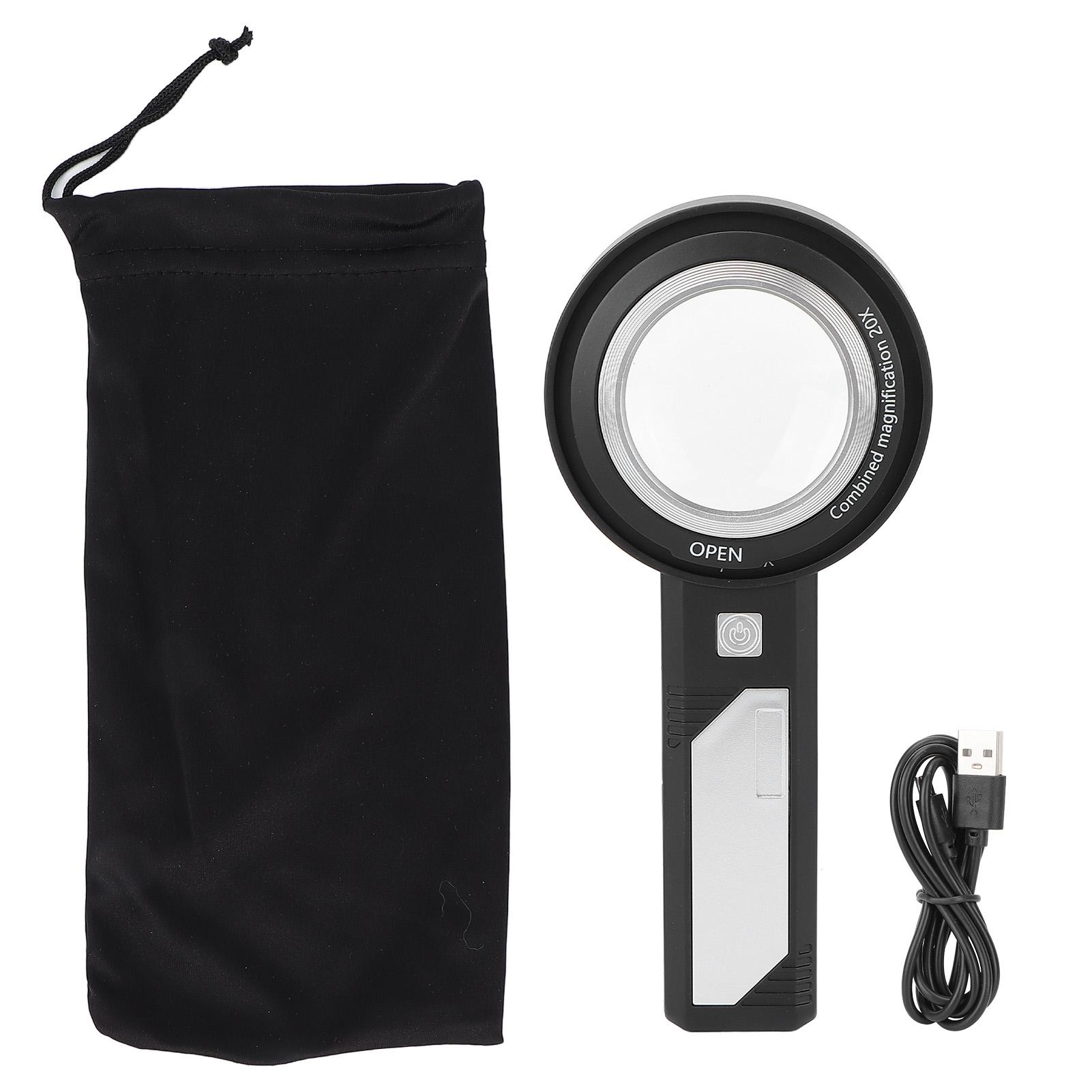 8X 20X Magnifying Glass Elderly Portable Handheld Magnifier with LED Light for Reading Identification
8X 20X Magnifying Glass Elderly Portable Handheld Magnifier with LED Light for Reading Identification