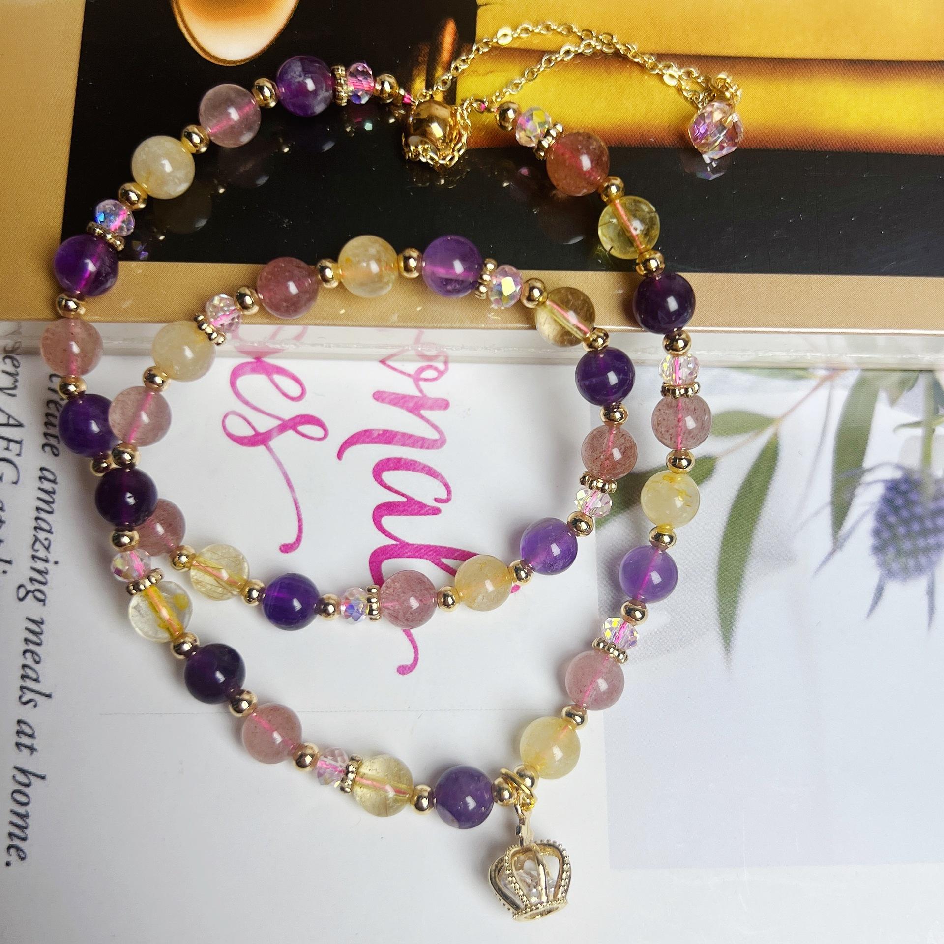 Natural amethyst strawberry crystal bracelet Bangles Women Fashion Jewelry accessories Gift різнокольоровий
Natural amethyst strawberry crystal bracelet Bangles Women Fashion Jewelry accessories Gift різнокольоровий