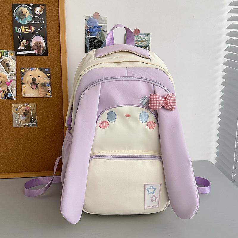Cute Cartoon Big Ears Rabbit School Bags with Bow Breathable Nylon Wear-resistant Junior High School Girl s Backpack Outdoor Large Capacity Book Bag фіолетовий
Cute Cartoon Big Ears Rabbit School Bags with Bow Breathable Nylon Wear-resistant Junior High School Girl s Backpack Outdoor Large Capacity Book Bag фіолетовий