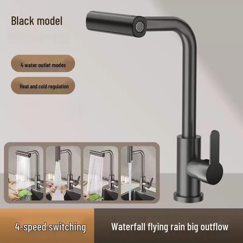 Rotatable Four-Speed Hot and Cold Kitchen Sink Faucet Without Inlet Hose
Rotatable Four-Speed Hot and Cold Kitchen Sink Faucet Without Inlet Hose