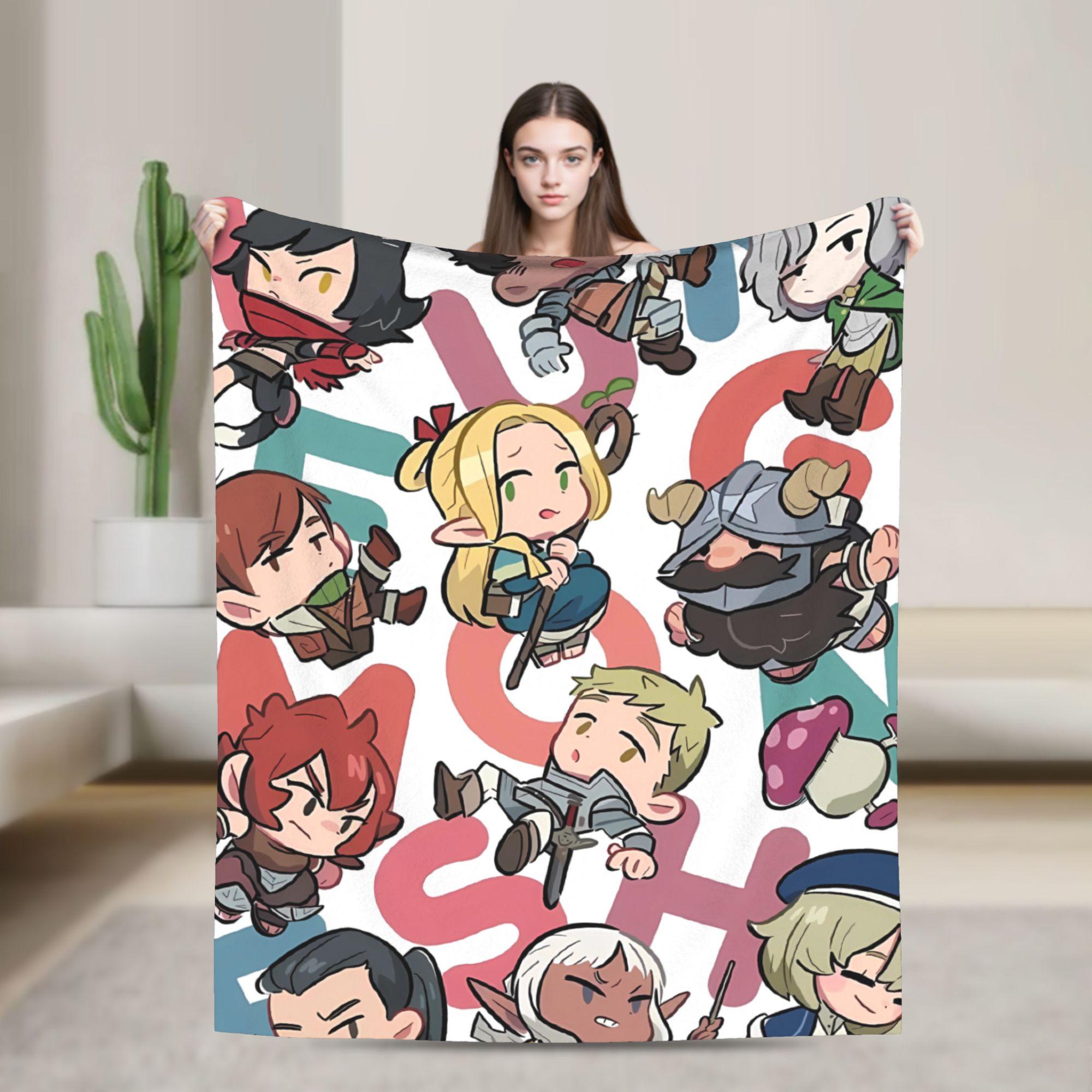 Dungeon Meshi Blanket Delicious in Dungeon Camping Flannel Bedding Throws For Outdoor Soft Warm Custom Quality Bedspread Gift 75x90cm
Dungeon Meshi Blanket Delicious in Dungeon Camping Flannel Bedding Throws For Outdoor Soft Warm Custom Quality Bedspread Gift 75x90cm