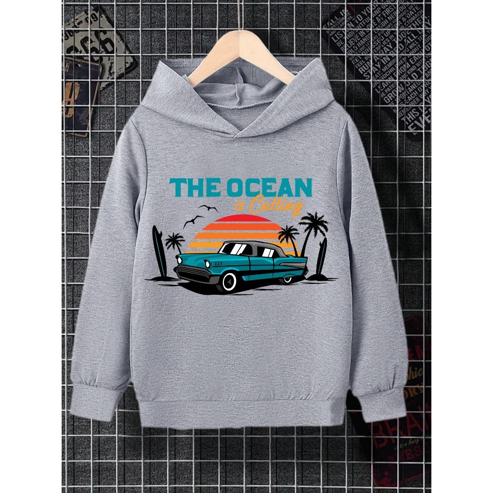A Casual And Simple Grey Hooded Sweatshirt For Boys With Sunset Car Pattern Prints, Suitable For Daily Outings 100
A Casual And Simple Grey Hooded Sweatshirt For Boys With Sunset Car Pattern Prints, Suitable For Daily Outings 100