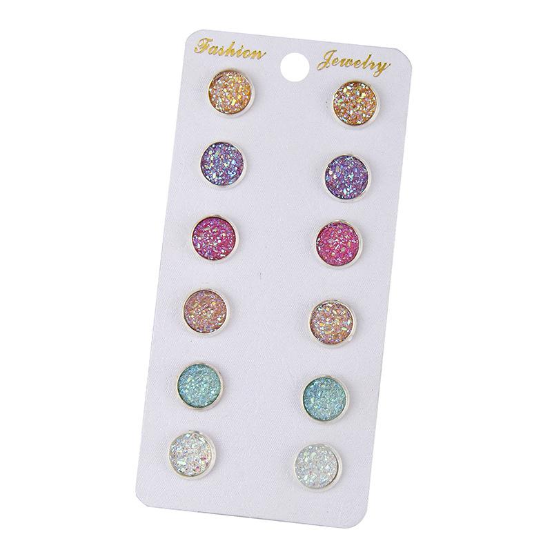 6 Pairs/Set New Shiny Resin Ear Stud Round Bling Druzy Stone For Women Girls Cute Earrings Set 2020 Fashion Jewelry Gift
6 Pairs/Set New Shiny Resin Ear Stud Round Bling Druzy Stone For Women Girls Cute Earrings Set 2020 Fashion Jewelry Gift