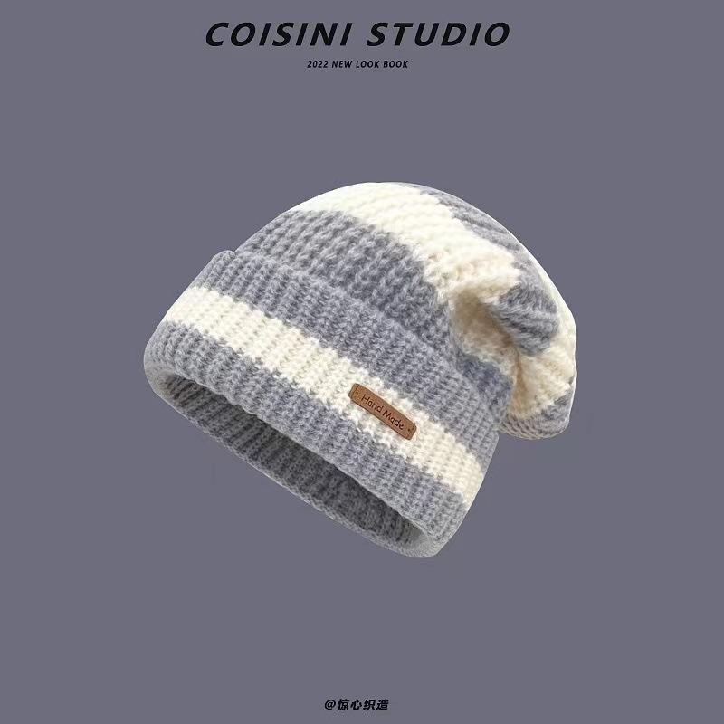 Japanese retro striped letter logo large striped woolen hat for women, autumn and winter warm versatile knitted beanie M(56-58cm) сірий колір
Japanese retro striped letter logo large striped woolen hat for women, autumn and winter warm versatile knitted beanie M(56-58cm) сірий колір