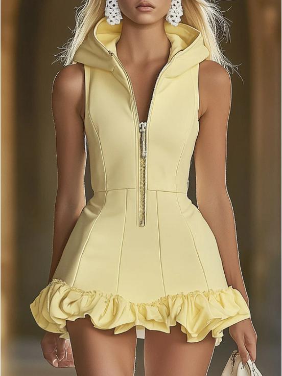 Goose Yellow Slim Fit Hooded Ruffle Sleeveless Mini Dress XXL жовтий
Goose Yellow Slim Fit Hooded Ruffle Sleeveless Mini Dress XXL жовтий