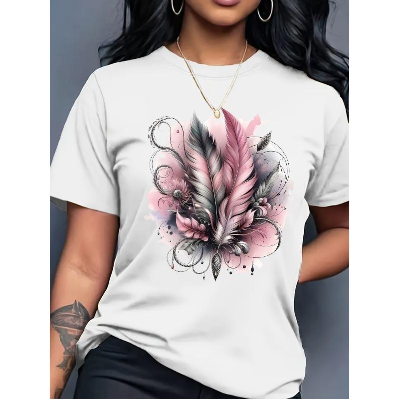 European Size Women S Casual Short Sleeve T-Shirt with Vibrant Print - Soft Cotton Blend, Round Neck, Spring/Summer Top S белый
European Size Women S Casual Short Sleeve T-Shirt with Vibrant Print - Soft Cotton Blend, Round Neck, Spring/Summer Top S белый