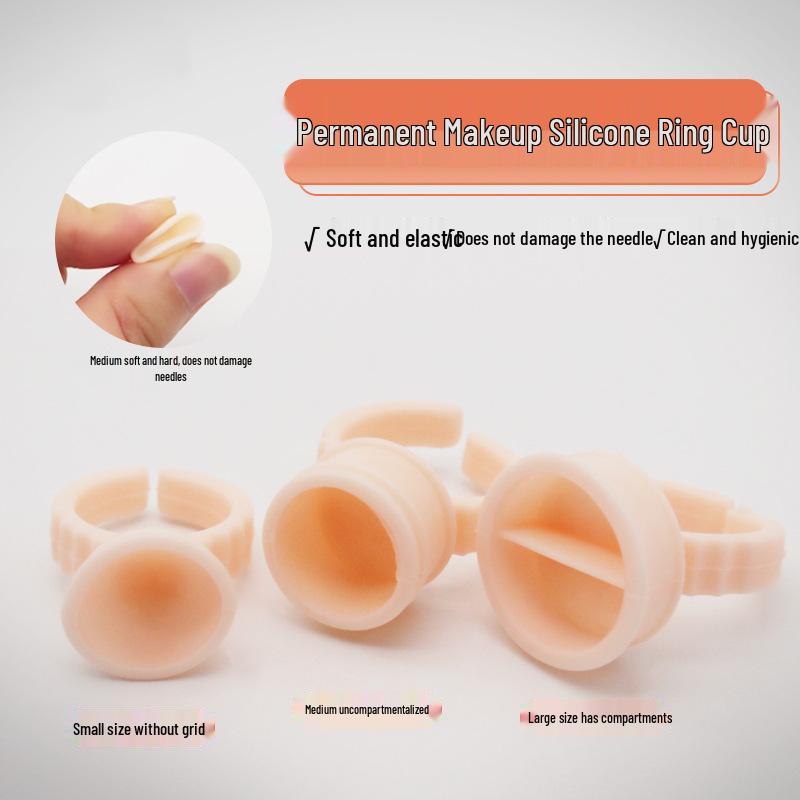 Disposable Soft Silicone Tattoo Pigment Ring Cups for Eyebrow & Lip Art - 100 Pack
Disposable Soft Silicone Tattoo Pigment Ring Cups for Eyebrow & Lip Art - 100 Pack