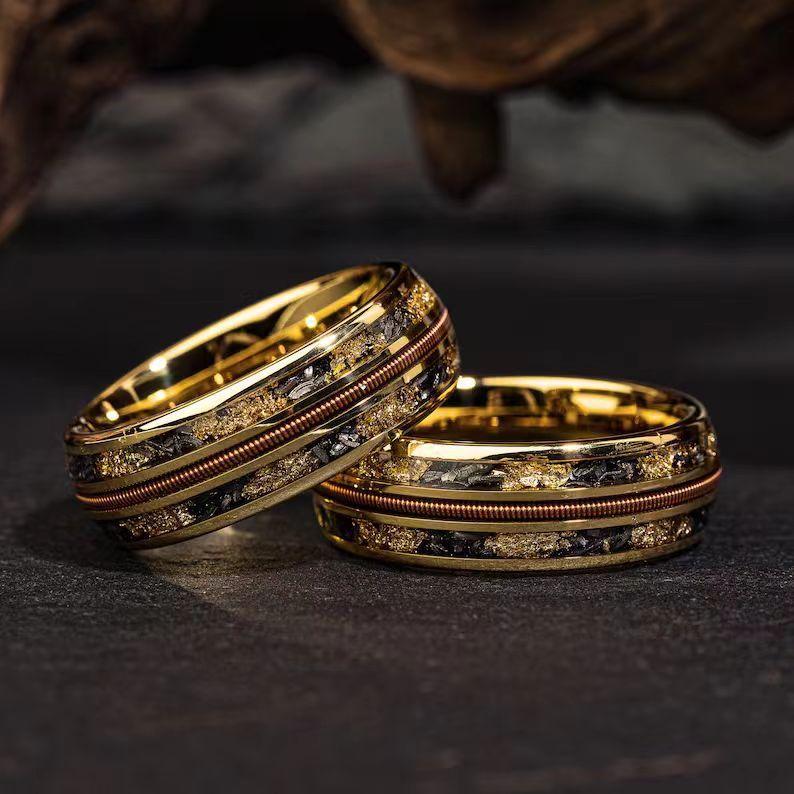 Men s Light Luxury Meteorite Ring With Gold Foil Inlay Fashionable And Personalized Jewelry Band no. 12
Men s Light Luxury Meteorite Ring With Gold Foil Inlay Fashionable And Personalized Jewelry Band no. 12