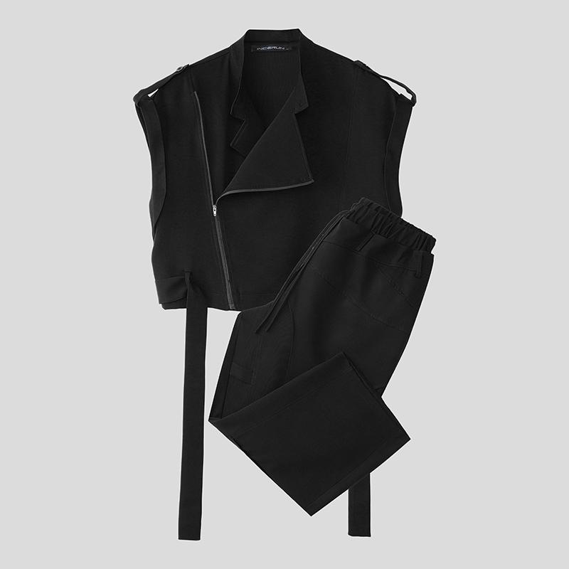 Комплекты из двух предметов INCERUN для мужчин: укороченный жилет без рукавов на молнии и длинные брюки карго. 5XL
Комплекты из двух предметов INCERUN для мужчин: укороченный жилет без рукавов на молнии и длинные брюки карго. 5XL