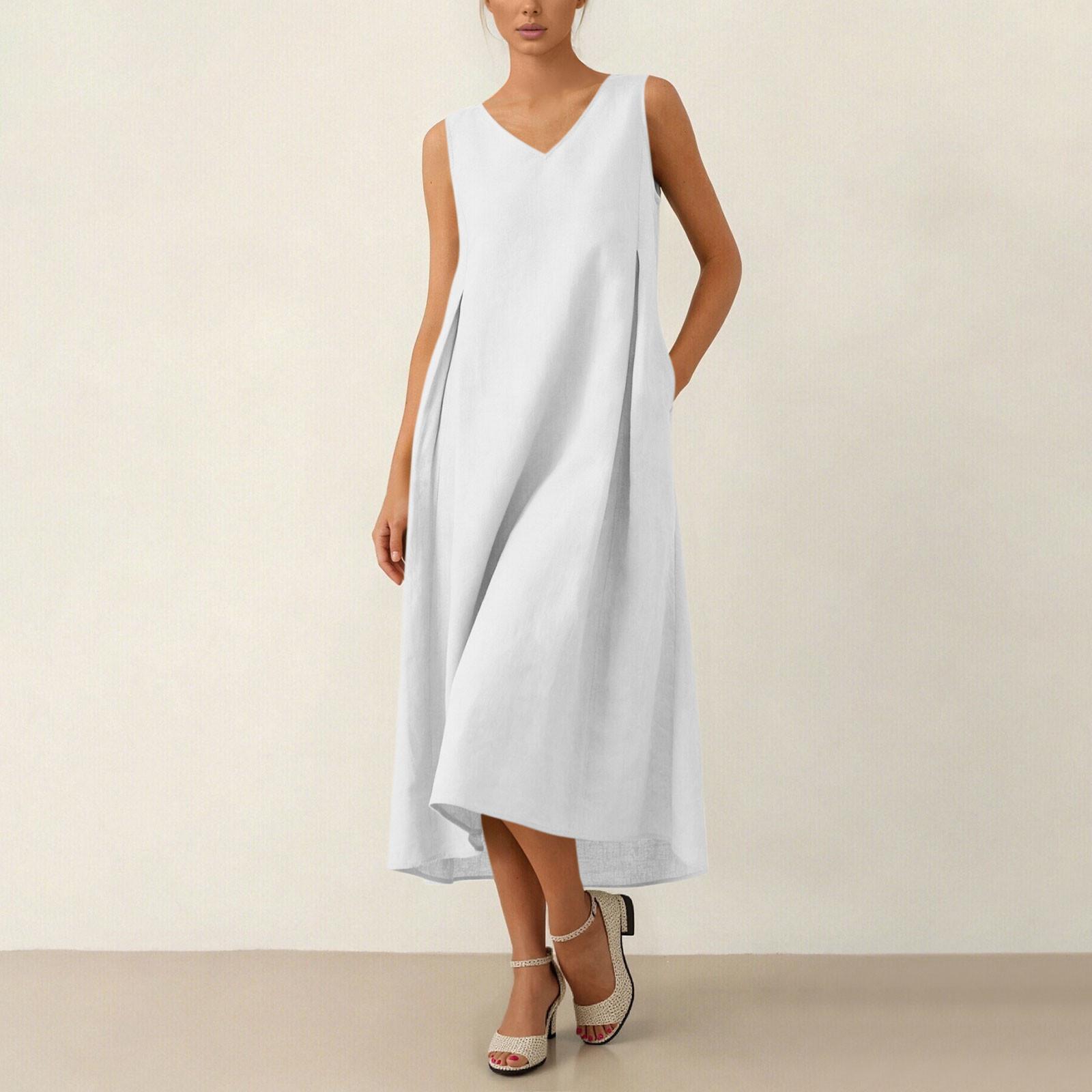 Women s Casual Fashion Pleated V-neck Sleeveless Pullover Dress XL білий
Women s Casual Fashion Pleated V-neck Sleeveless Pullover Dress XL білий