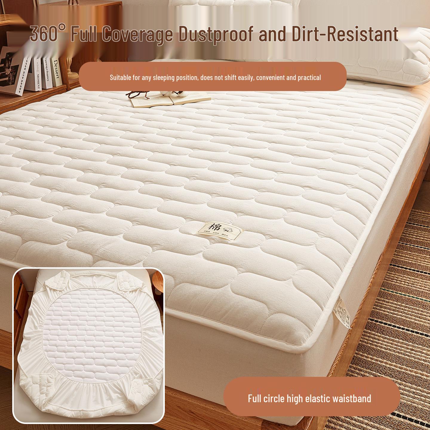 Class A 100% Washed Cotton Quilted Fitted Sheet - Thick, Non-Slip Mattress Protector, Fully Enclosed Bedding Pair of Pillowcases 48x74cm
Class A 100% Washed Cotton Quilted Fitted Sheet - Thick, Non-Slip Mattress Protector, Fully Enclosed Bedding Pair of Pillowcases 48x74cm