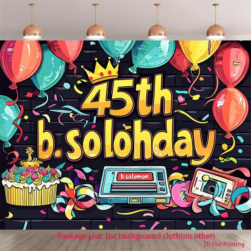 2D 45th Birthday Backdrop Graffiti Style b.solohday Balloon Photo Booth Background 47.2x31.5inch/120*80cm
2D 45th Birthday Backdrop Graffiti Style b.solohday Balloon Photo Booth Background 47.2x31.5inch/120*80cm