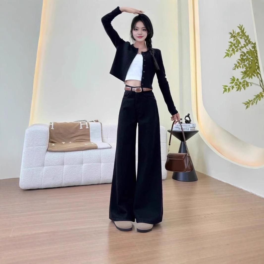 2024 Fashion Black Wide-Leg High Waist Slimming Floor-Length Jeans for Women X-Large
2024 Fashion Black Wide-Leg High Waist Slimming Floor-Length Jeans for Women X-Large