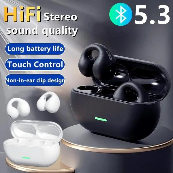 Беспроводные 9D TWS зажимы для ушей Bluetooth5.3 наушники стерео бас спортивная гарнитура Bluetooth наушники костной проводимости с микрофоном
Беспроводные 9D TWS зажимы для ушей Bluetooth5.3 наушники стерео бас спортивная гарнитура Bluetooth наушники костной проводимости с микрофоном