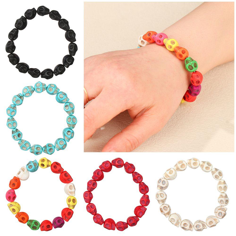 Women Men Gothic Halloween Jewelry Couple Bracelet Skull Stone Bangle Strand Bracelet Turquoise
Women Men Gothic Halloween Jewelry Couple Bracelet Skull Stone Bangle Strand Bracelet Turquoise