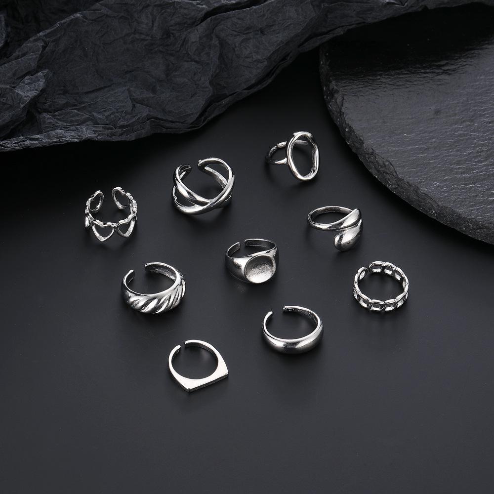 Love Chain Hollow Cross Opening 9 Piece Set Ring, Ring
Love Chain Hollow Cross Opening 9 Piece Set Ring, Ring