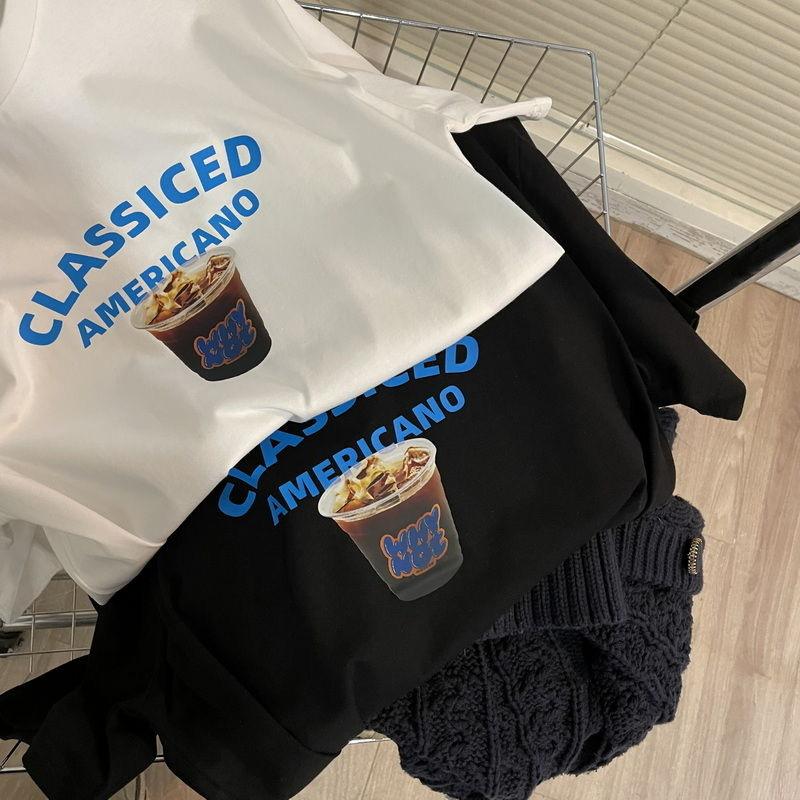 Pure cotton niche retro ice American coffee printing round neck short-sleeved T-shirt men and women s new couple loose t-shirt summer S
Pure cotton niche retro ice American coffee printing round neck short-sleeved T-shirt men and women s new couple loose t-shirt summer S