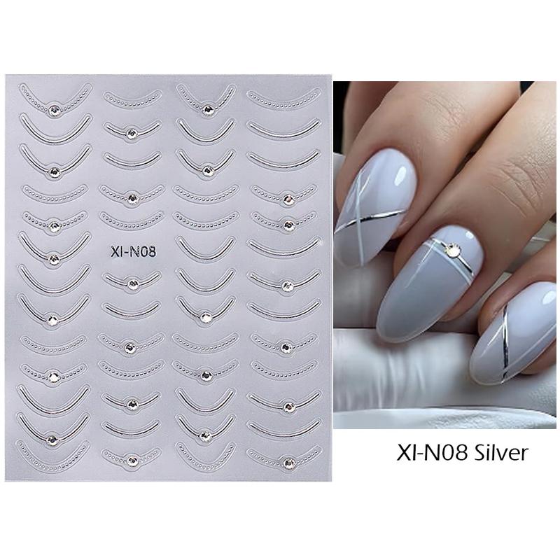 3d Metallic French Stripe Line Nail Sticker Crystal Rhinestone Gold Silver Smile Line Simple Slider Diy Manicure Art Accessories
3d Metallic French Stripe Line Nail Sticker Crystal Rhinestone Gold Silver Smile Line Simple Slider Diy Manicure Art Accessories