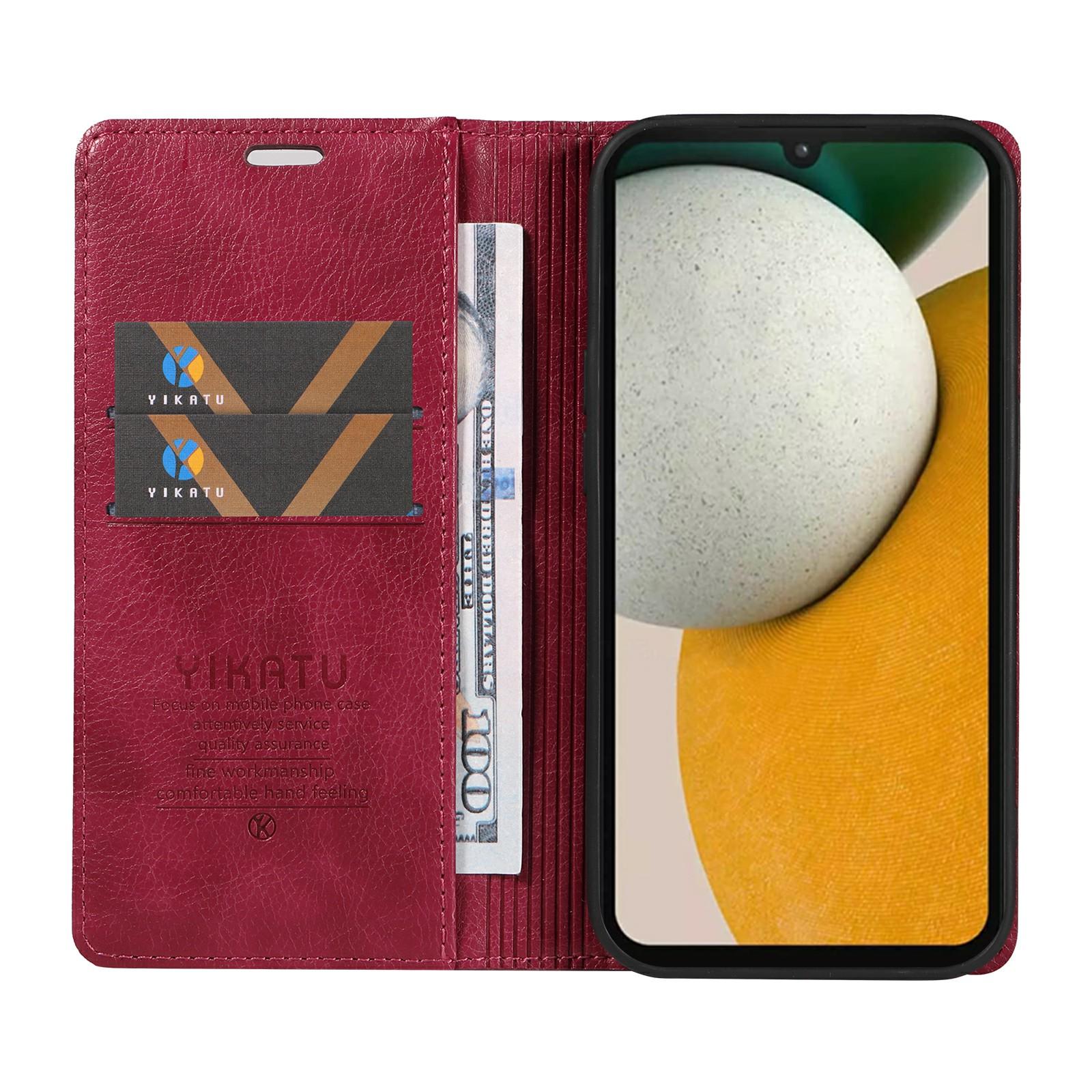 YIKATU YK-006 For Samsung Galaxy A15 4G/5G Case Anti-scratch Wallet Leather Phone Cover Wine Red
YIKATU YK-006 For Samsung Galaxy A15 4G/5G Case Anti-scratch Wallet Leather Phone Cover Wine Red