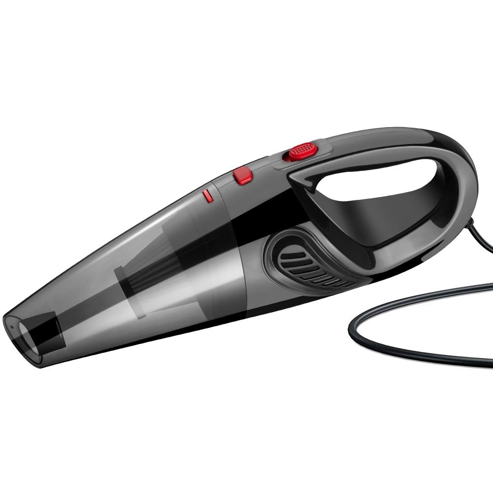 Проводной автомобильный пылесос для пыли, ручной, 4000 Па, 12 В, высокая мощность всасывания, влажная и сухая уборка, двойное назначение чёрный