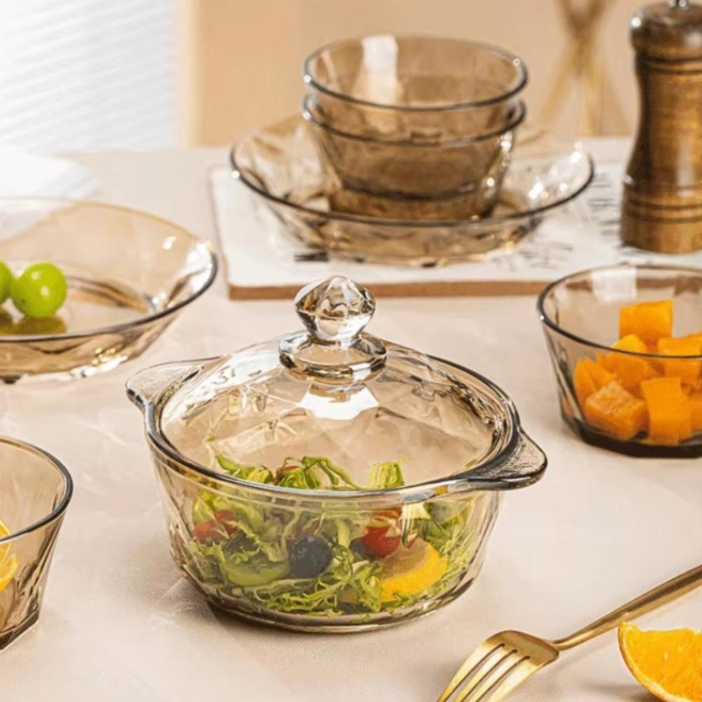 with Lid Crystal Glass Bowl Pot Double Handle Food Storage Container Fruit Salad Bowls No Cooking
with Lid Crystal Glass Bowl Pot Double Handle Food Storage Container Fruit Salad Bowls No Cooking