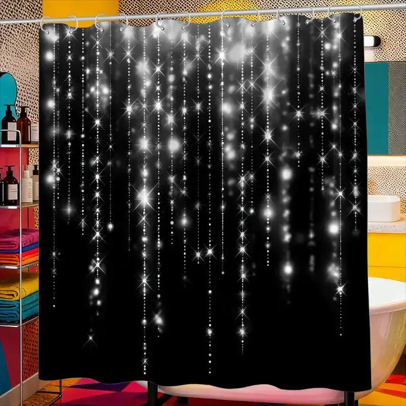 Starry Sky Shower Curtain Black Background White Glittering Stars Waterproof Bath Decor Modern Celestial Bathroom Curtains 90x180CM
Starry Sky Shower Curtain Black Background White Glittering Stars Waterproof Bath Decor Modern Celestial Bathroom Curtains 90x180CM