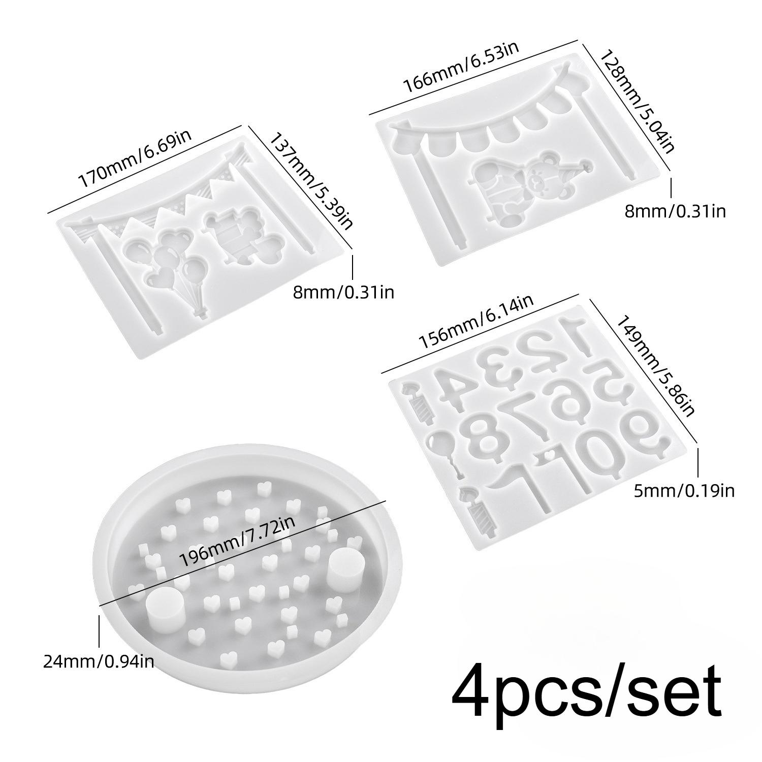 4pcs Bear Birthday Decoration Silicone Mold Set, Birthday Blessing Gift Candle Holder Plaster Mold, Perfect for DIY Resin
4pcs Bear Birthday Decoration Silicone Mold Set, Birthday Blessing Gift Candle Holder Plaster Mold, Perfect for DIY Resin