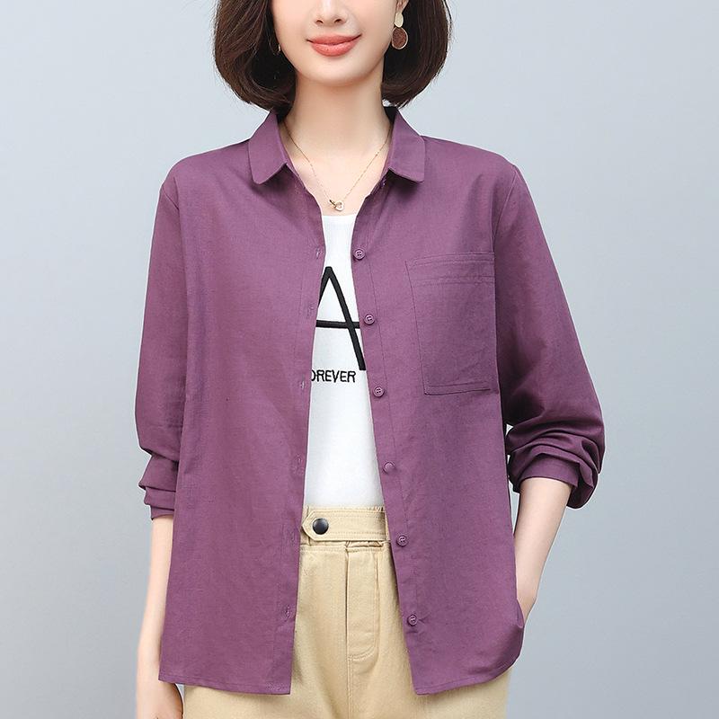 Plus Size Cotton Linen Long Sleeve Shirt for Middle-Aged Women - 2024 Spring & Autumn Fashion Mother s Top XXXL (78-85kg)
Plus Size Cotton Linen Long Sleeve Shirt for Middle-Aged Women - 2024 Spring & Autumn Fashion Mother s Top XXXL (78-85kg)