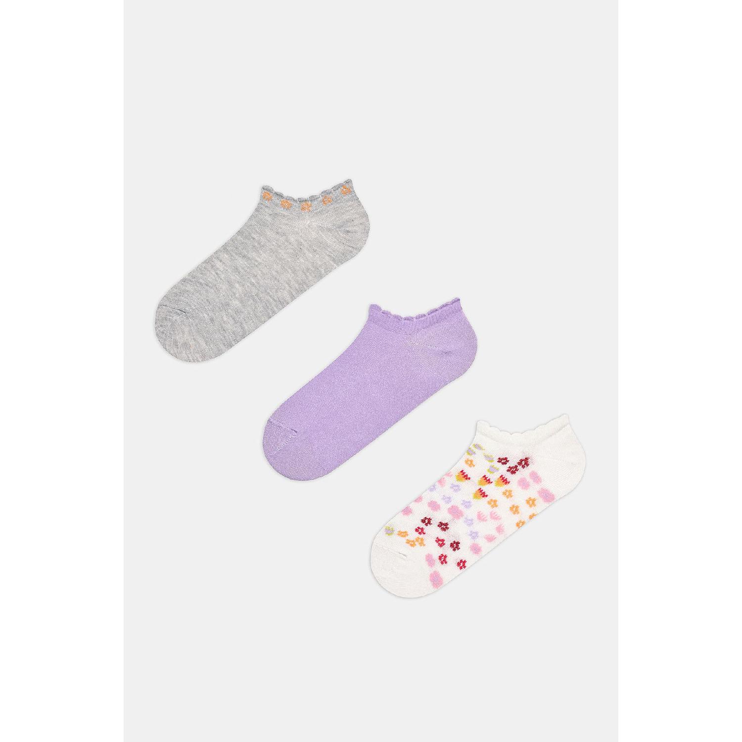 Шкарпетки-пінетки з трьох частин Cute Flowers Lilac Standart бузковий 
Шкарпетки-пінетки з трьох частин Cute Flowers Lilac Standart бузковий